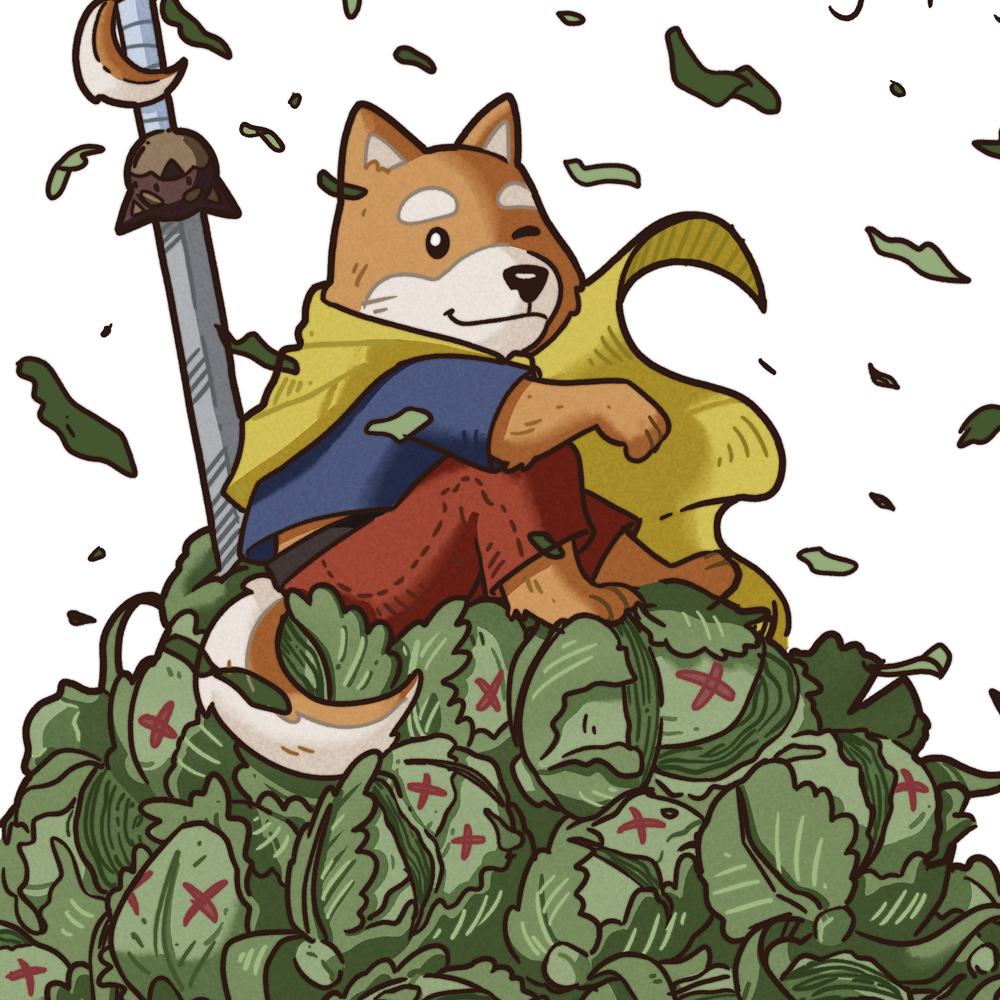 warrior shiba inu illustration