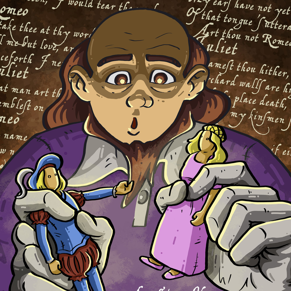 Shakespeare Romeo and Julia poster illustration