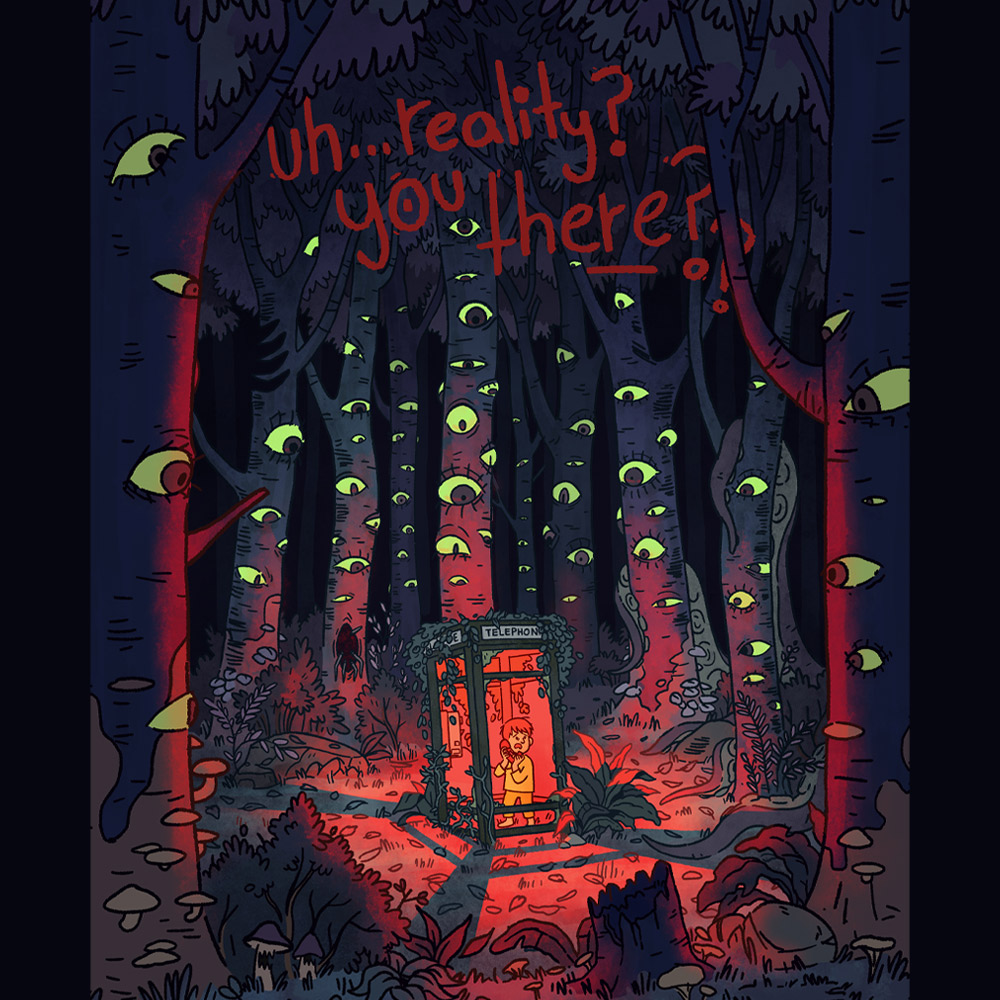 child lost in nightmare forest