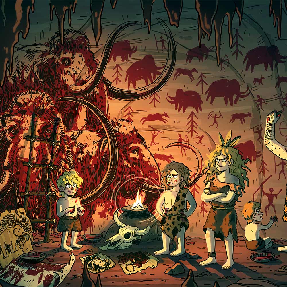 cave paintings illustration